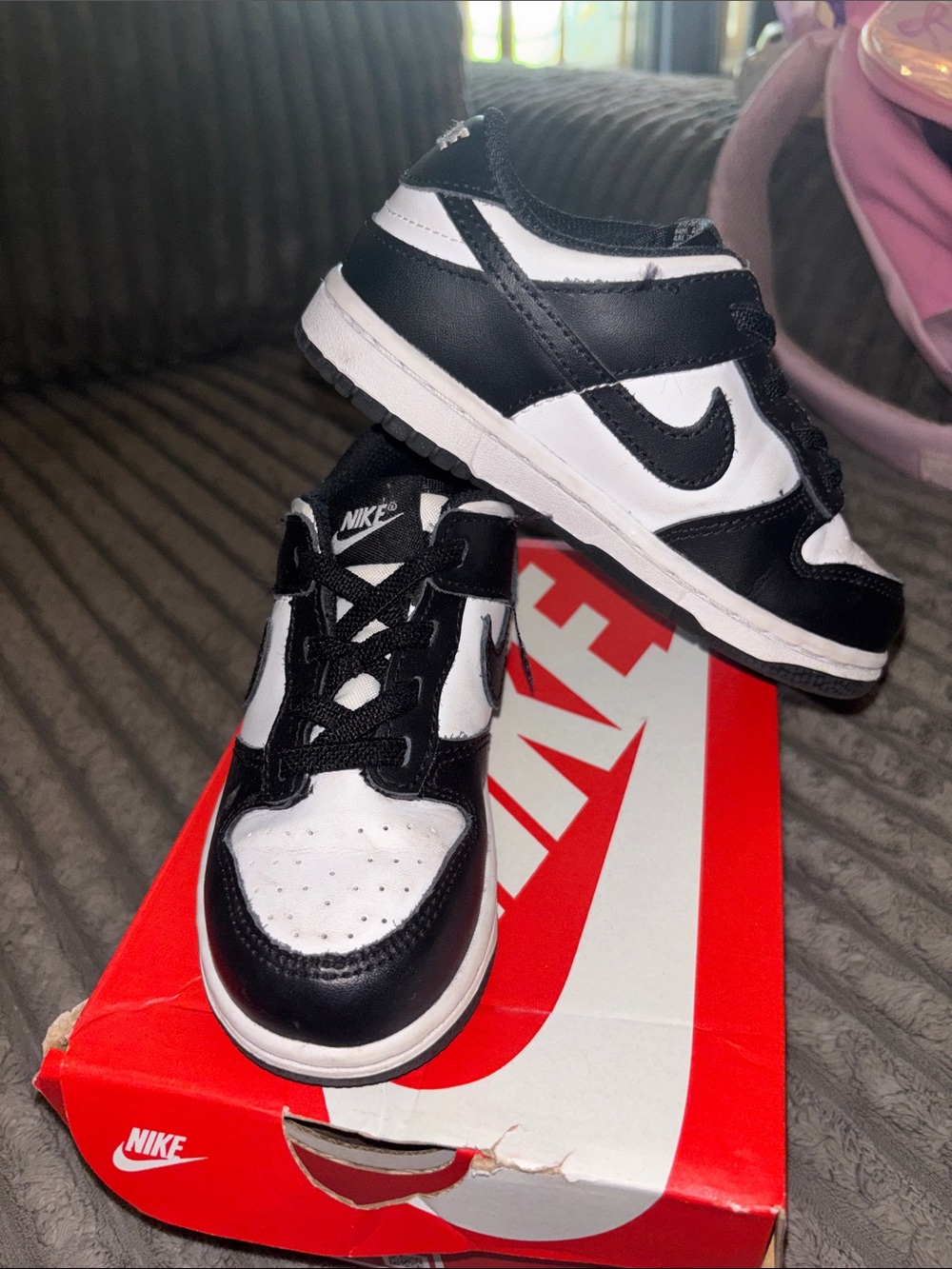 Nike Kids Black and White Low-Top Sneakers